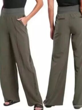 Athleta Nolita Wide Leg Pants Size 8 Green C